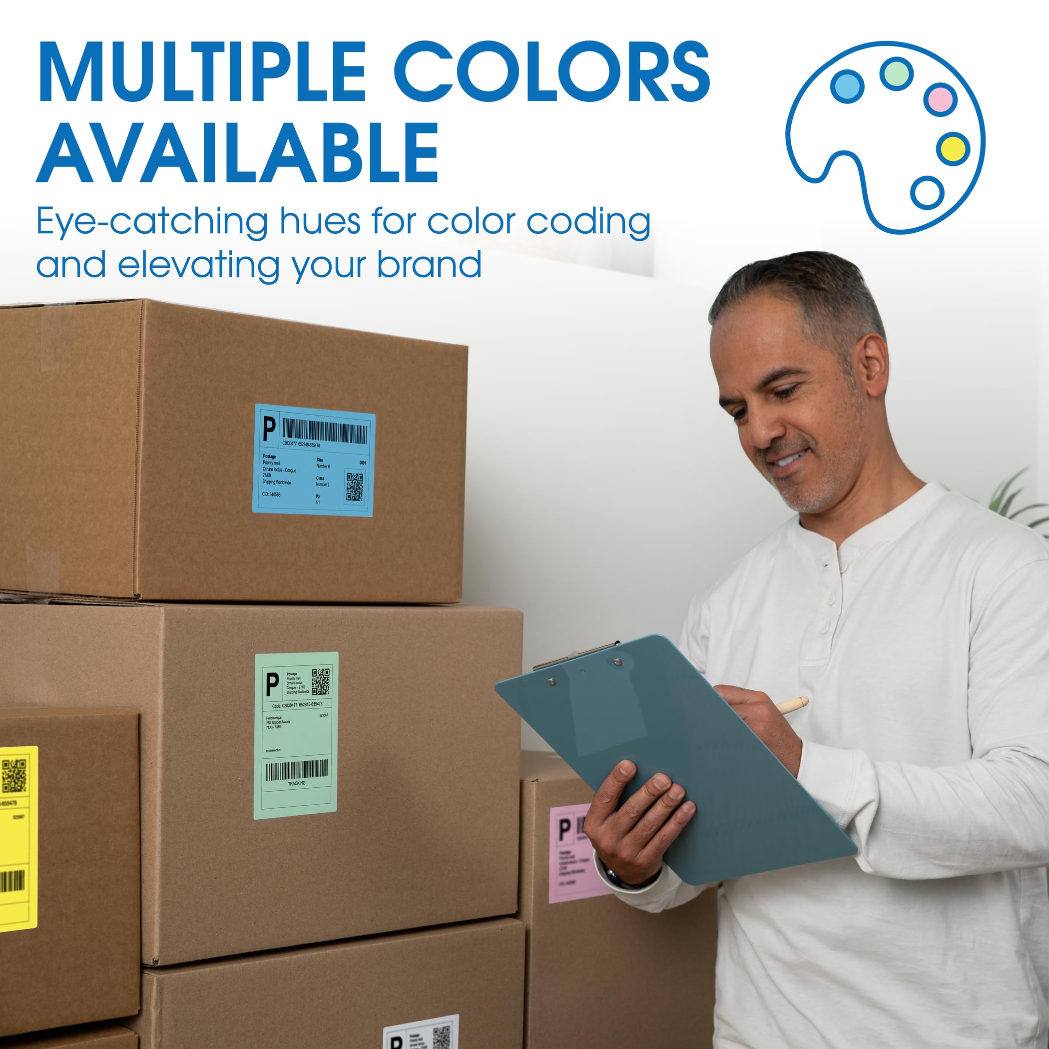 Spartan Industrial Direct Thermal 4" X 6" Fanfold Green Shipping Labels | (500 Total 4x6 Fan-fold Labels) | Compatible with Rollo, Munbyn, Zebra Thermal Printers | Commercial Grade and Professional