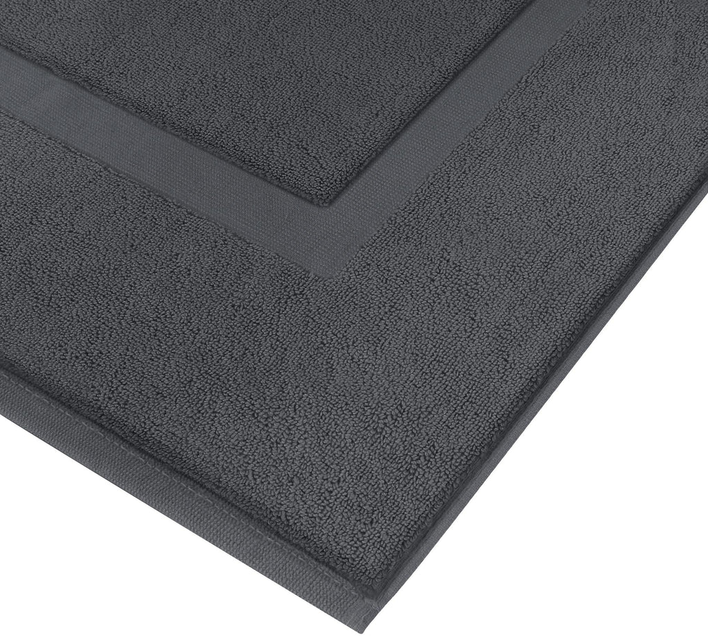 Utopia Towels Cotton Banded Bath Mats, 2 Pack, Not a Bathroom Rug, 21 by 34 Inches, 100% Ring Spun Cotton, Highly Absorbent Shower Bathroom Floor Towel, Grey