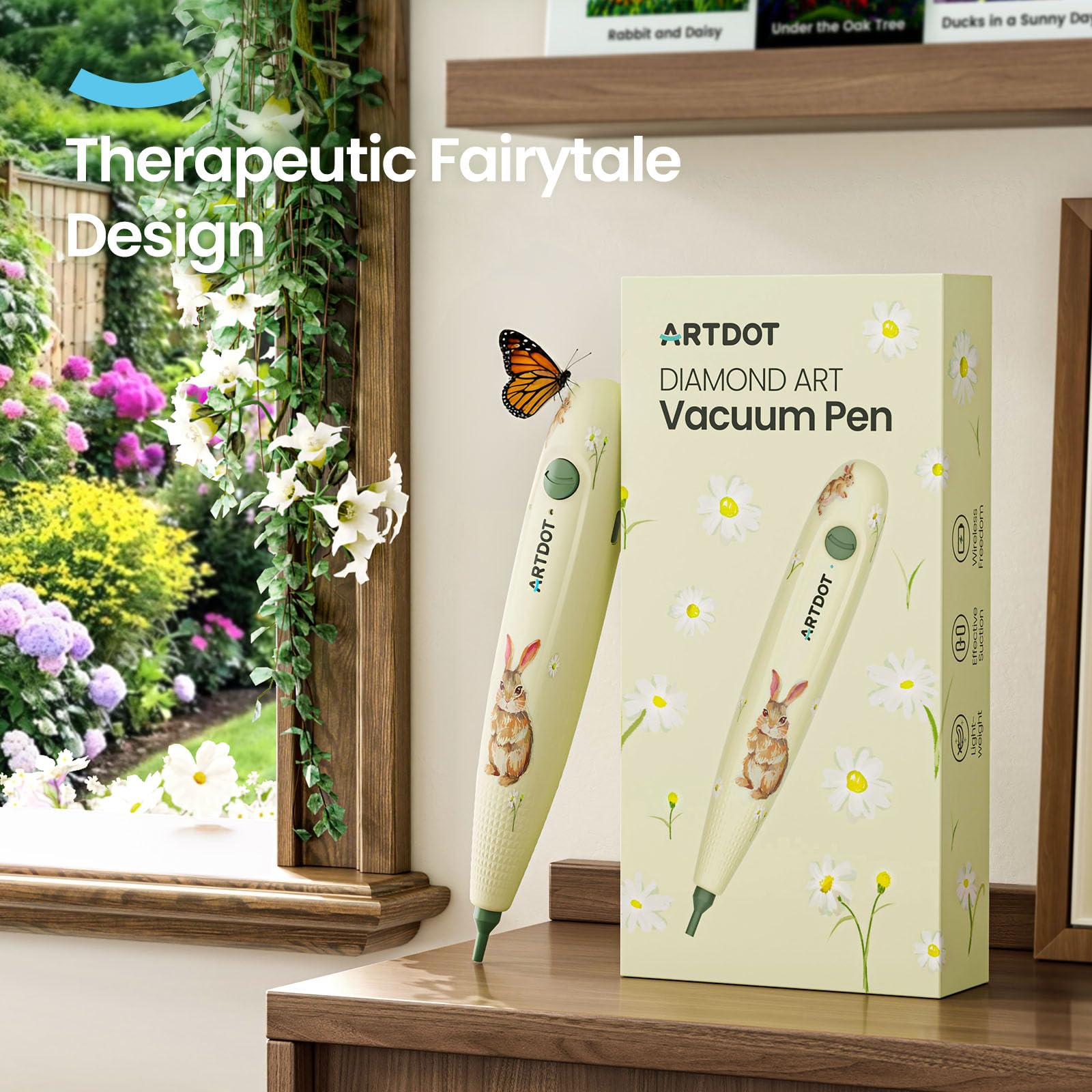 ARTDOT Electric Wireless Pen for Diamond Painting Kits for Adults, Vacuum Diamond Art Pens Peinture Diamant Ergonomic Lightweight Design with Accessories and Tools