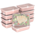 Bentgo Prep - 20-Piece 1-Compartment Reusable Meal Prep Containers with Lids, PFAS & BPA Free Materials, Durable, Microwave, Freezer, & Dishwasher Safe To Go Food Storage (Peony Glitter)