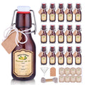 tchrules 16 Brown Vanilla Extract Bottles 5oz Swing Top Glass Bottle for Vanilla Extract Homemade, Gift Giving, Small Glass Bottles for Food Storage Canister for Bean Sauce Spice