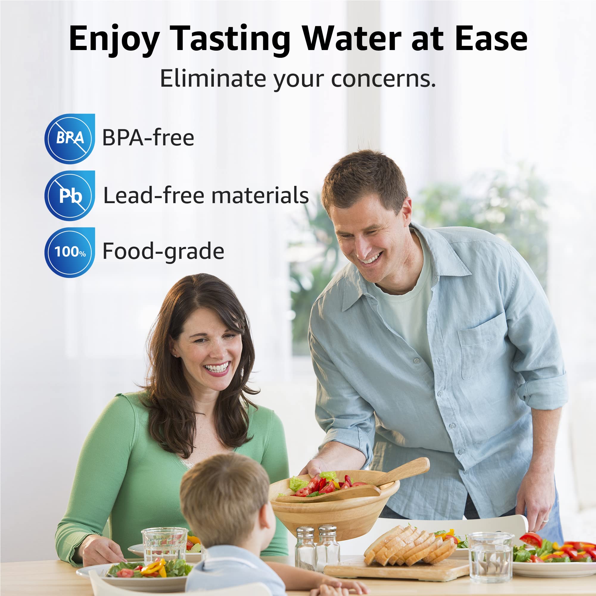 Overbest NSF Certified Pitcher Water Filter, Replacement for Brita® Pitchers and Dispensers, Brita® Classic 35557, OB03, Mavea® 107007, and More, Includes 6 Filters