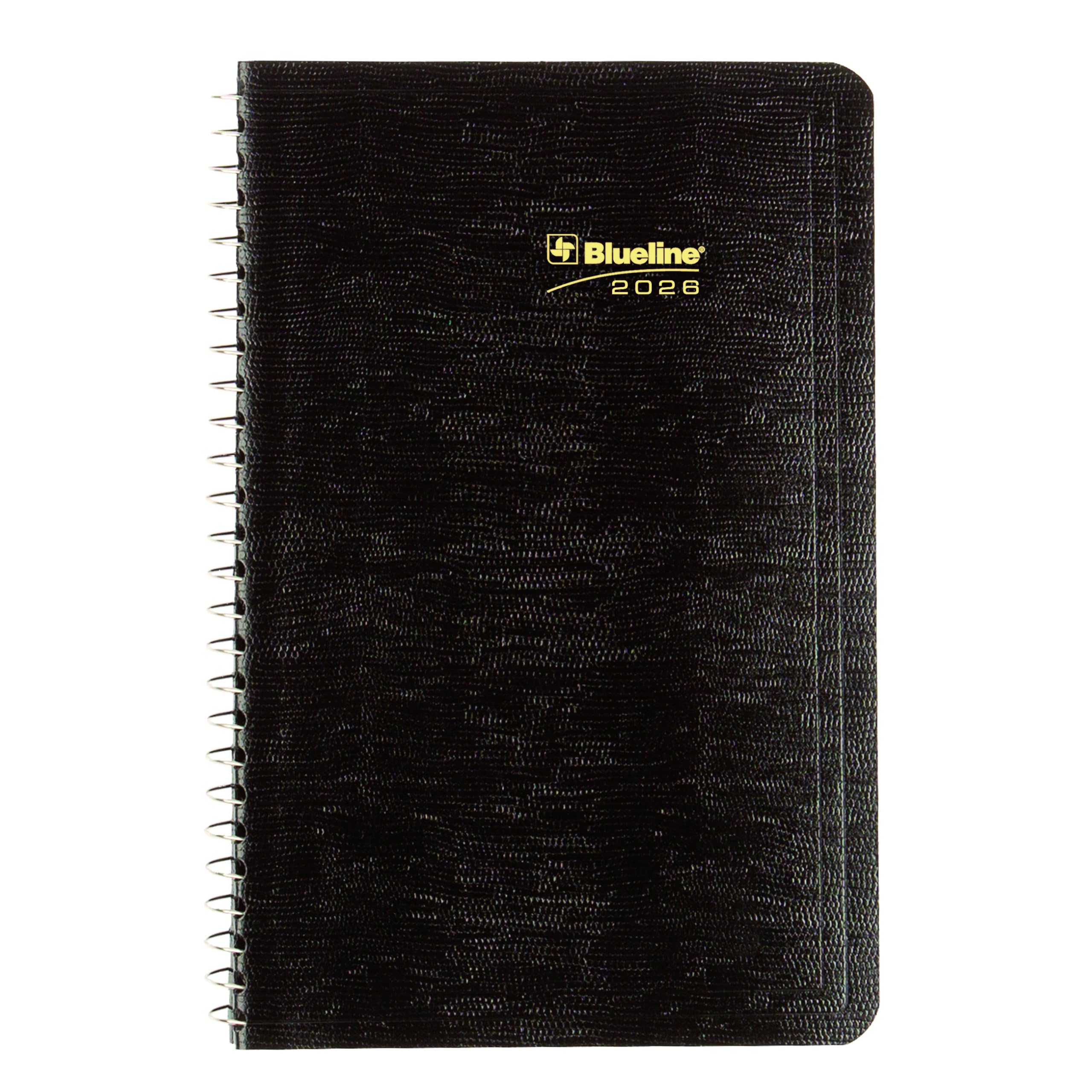 Blueline® 2026 Essential Daily Planner, Appointment Book, 12 Months, January to December, Spiral Binding, 8" x 5", Black, Bilingual (C1504.81BT-26)