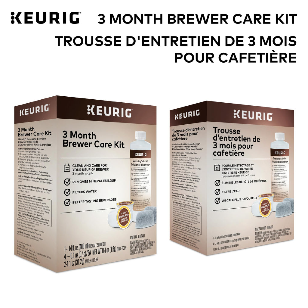 Keurig 3-Month Brewer Maintenance Kit, Includes Descaling Solution, Water Filter Cartridges & Rinse Pods, 7 Count