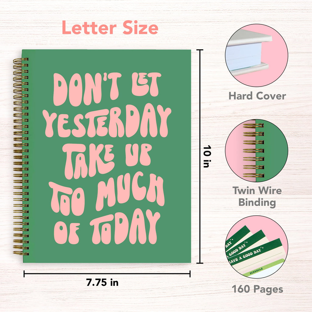 THiNKABLE Undated Daily Planner Notebook 8.5x11, Cute Notebook, Pink Green To Do List Large Hardcover Spiral Schedule Planner, Inspirational Quote Students Girls Teens (PLANNER PARENT)