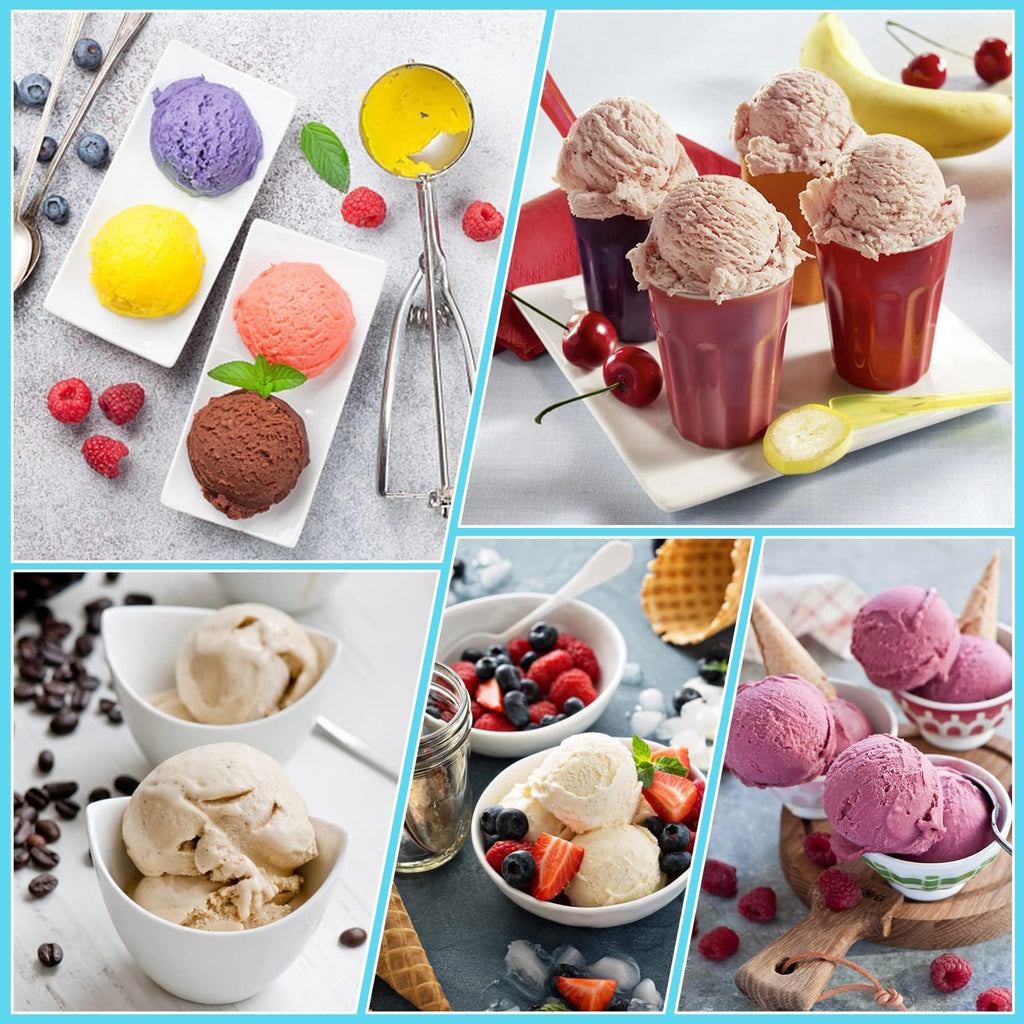 Containers Replacement for Ninja Creami Pints and Lids & Scoop - 4 Pack | Compatible with NC300/NC301/NC299AMZ Series | BPA-Free, Dishwasher-Safe, Leak-Proof Pints for Homemade Ice Cream