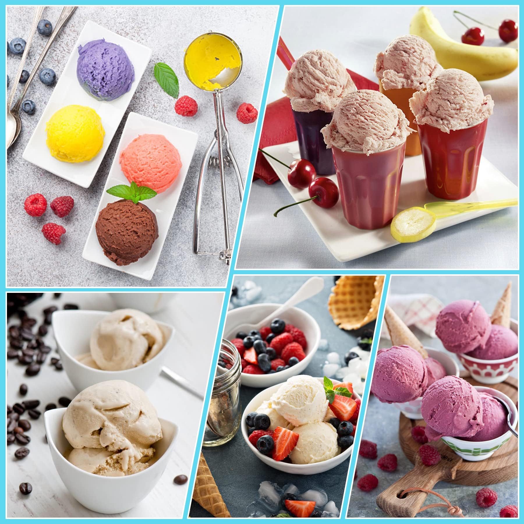 Containers Replacement for Ninja Creami Pints and Lids & Scoop - 4 Pack | Compatible with NC300/NC301/NC299AMZ Series | BPA-Free, Dishwasher-Safe, Leak-Proof Pints for Homemade Ice Cream