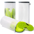 Shoe Washing Machine Bags, 3 Pack Large Mesh Laundry Bags for Sneakers, Gym Shoes, Trainers, with Hidden Zipper and 125 Honeycomb Fabric, 7 x 15 Inch, Washer & Dryer Safe