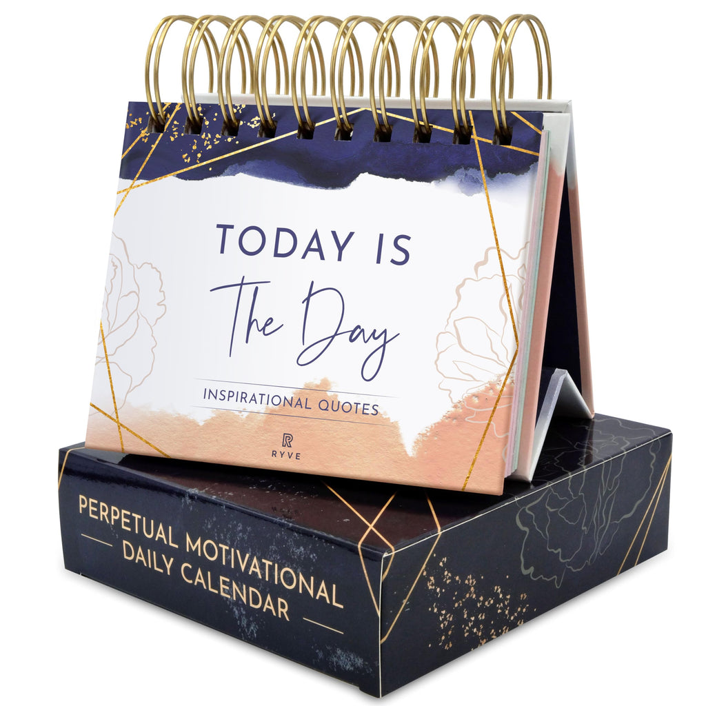 RYVE Motivational Calendar - Daily Flip Calendar with Inspirational Quotes - Desk Decor and Accessories, Inspirational Gifts and Motivational Gifts for Women, Office Decor and Desk Accessories