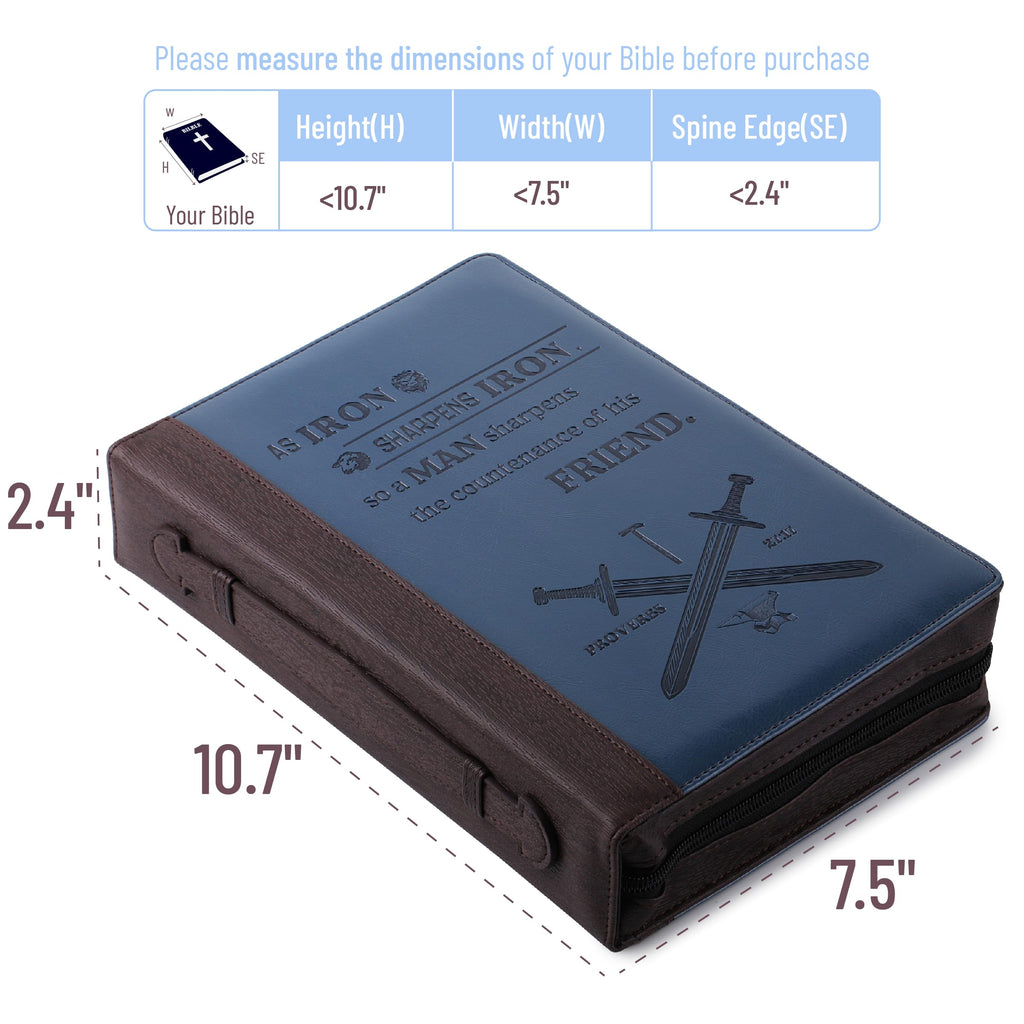 Mr. Pen- Faux Leather Bible Covers for Men, 10.7" x 7.5" x 2.4”, Bible Case for Men
