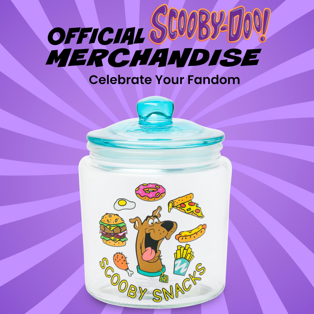 Silver Buffalo Scooby Doo Scooby Snacks Glass Cookie Snack Candy Jar with Lid (Small)