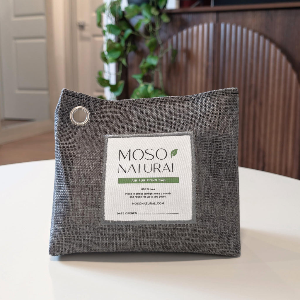 Moso Natural Air Purifying Bag 600g (21oz) Premium Bamboo Charcoal Odor Absorber | Pet Odor Eliminator for Home | Room Deodorizer for Large Spaces, Bedroom, Kitchen, Basement | Unscented Charcoal Bags