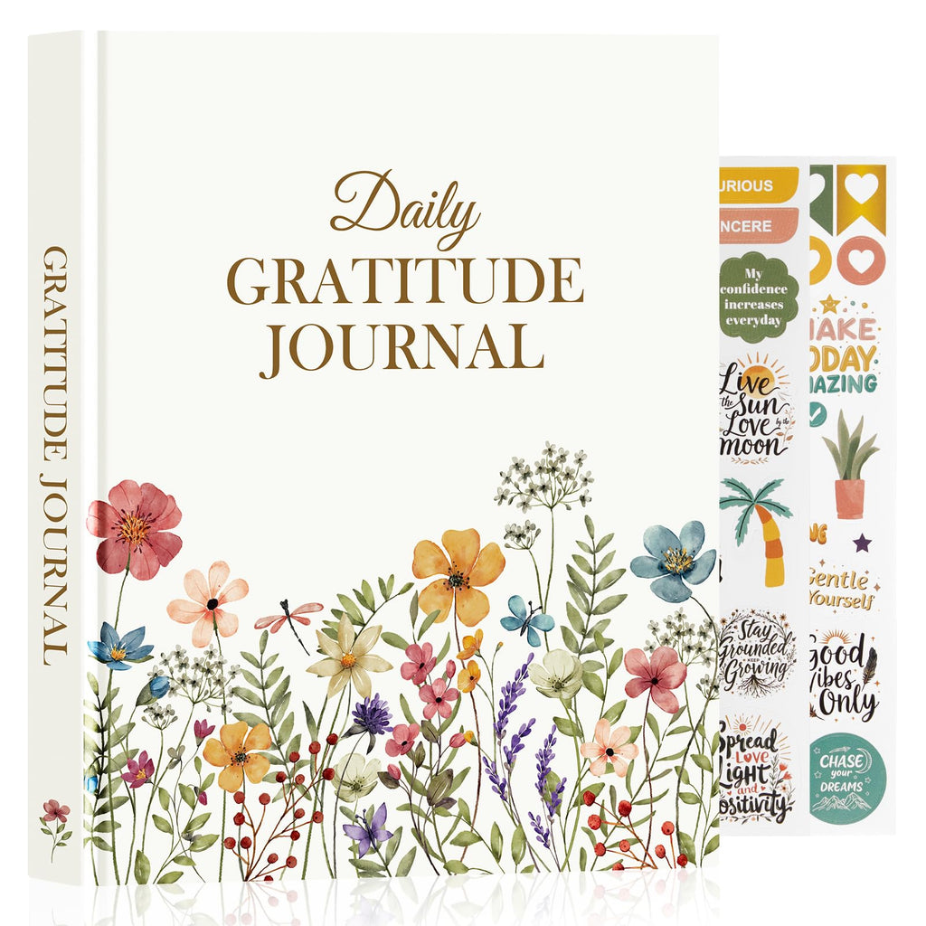 Lanpn Daily Gratitude Journal for Woman Men, 4 Month Affirmation & Mindfulness Planner, 7.8"x9.2" The 5 Minute Grateful Guided Diary, Undated Reflection Notebook with Positivity Prompts & Quotes