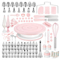 Kootek 158 Pcs Cake Decorating Kit with Cake Turntable, 64 Piping Tips, 50+2 Pastry Bags, Frosting Spatulas, Leveler, Scrapers, Fondant Molds, and More Baking Supplies Decorating Tools