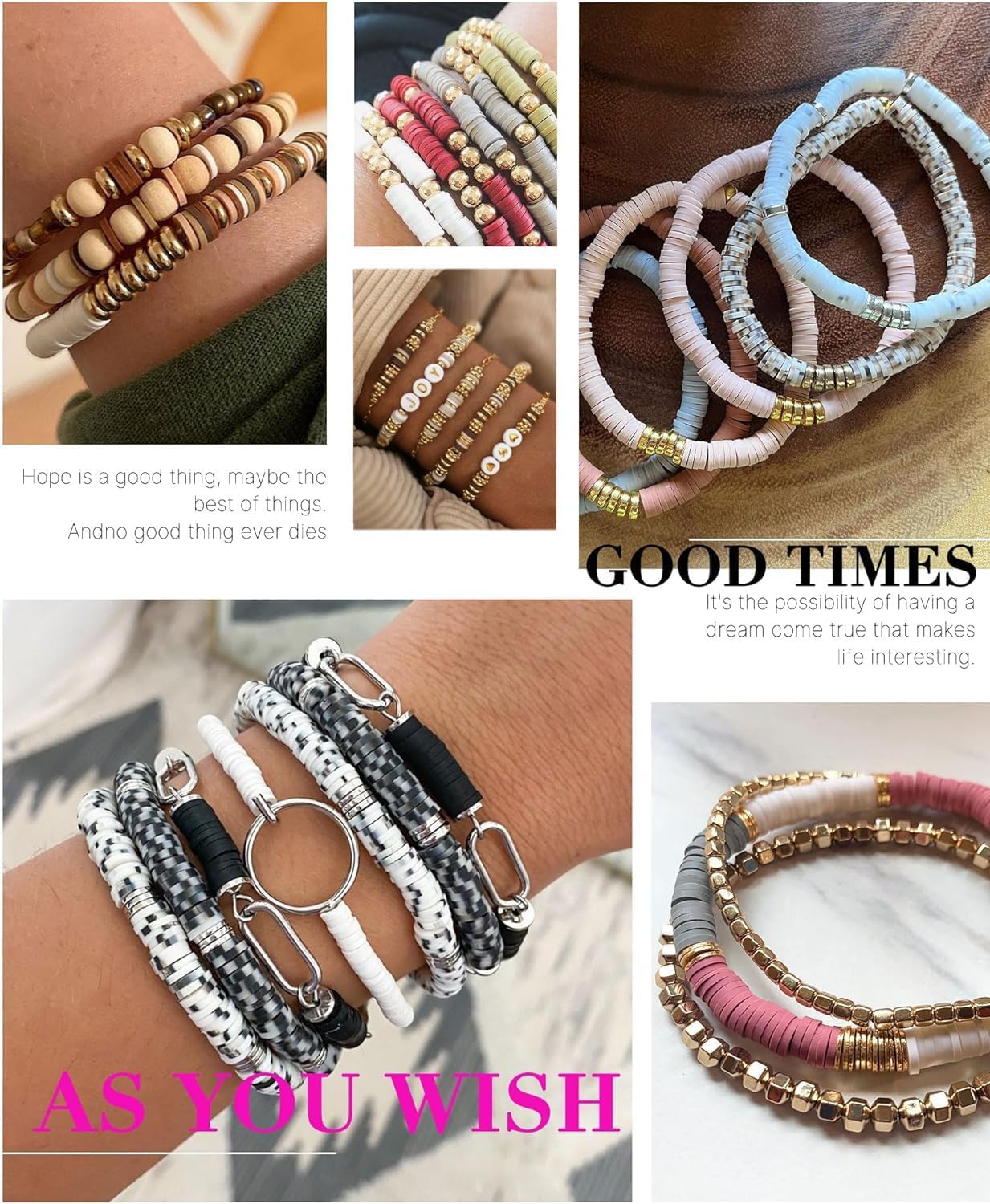 20,000 Pcs Clay Beads Bracelet Making Kit, 120 Colors 6 Boxes Polymer Beads Spacer Heishi Beads Kit, Jewelry Making Set with Pendant Charms Elastic Strings, Crafts Gift for Adults