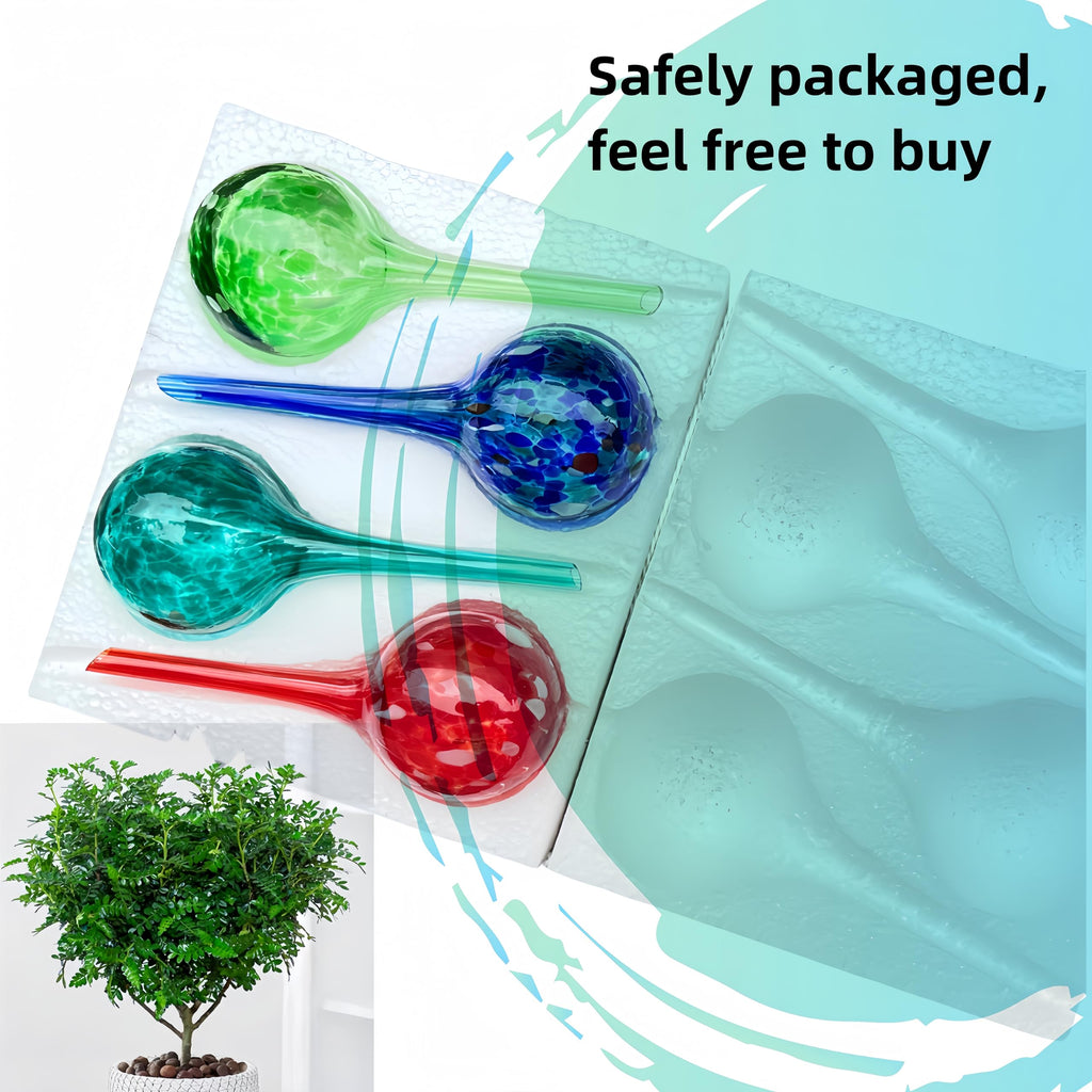 Plant Self Watering Globes Colorfules - Set of 4 Pcs, Plant Watering Devices, Watering Bulbs for Indoor & Outdoor Plants
