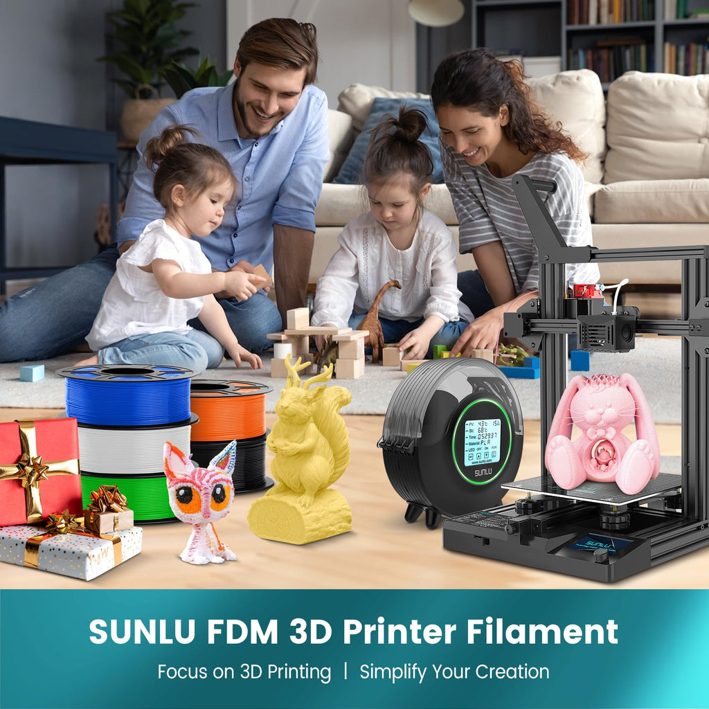 SUNLU PLA 3D Printer Filament PLA Filament 1.75mm, Neatly Wound PLA 3D Printing Filament 1.75mm, Dimensional Accuracy +/- 0.02 mm, Fit Most FDM 3D Printers, 1kg Spool (2.2lbs), Roasted Chestnut Black