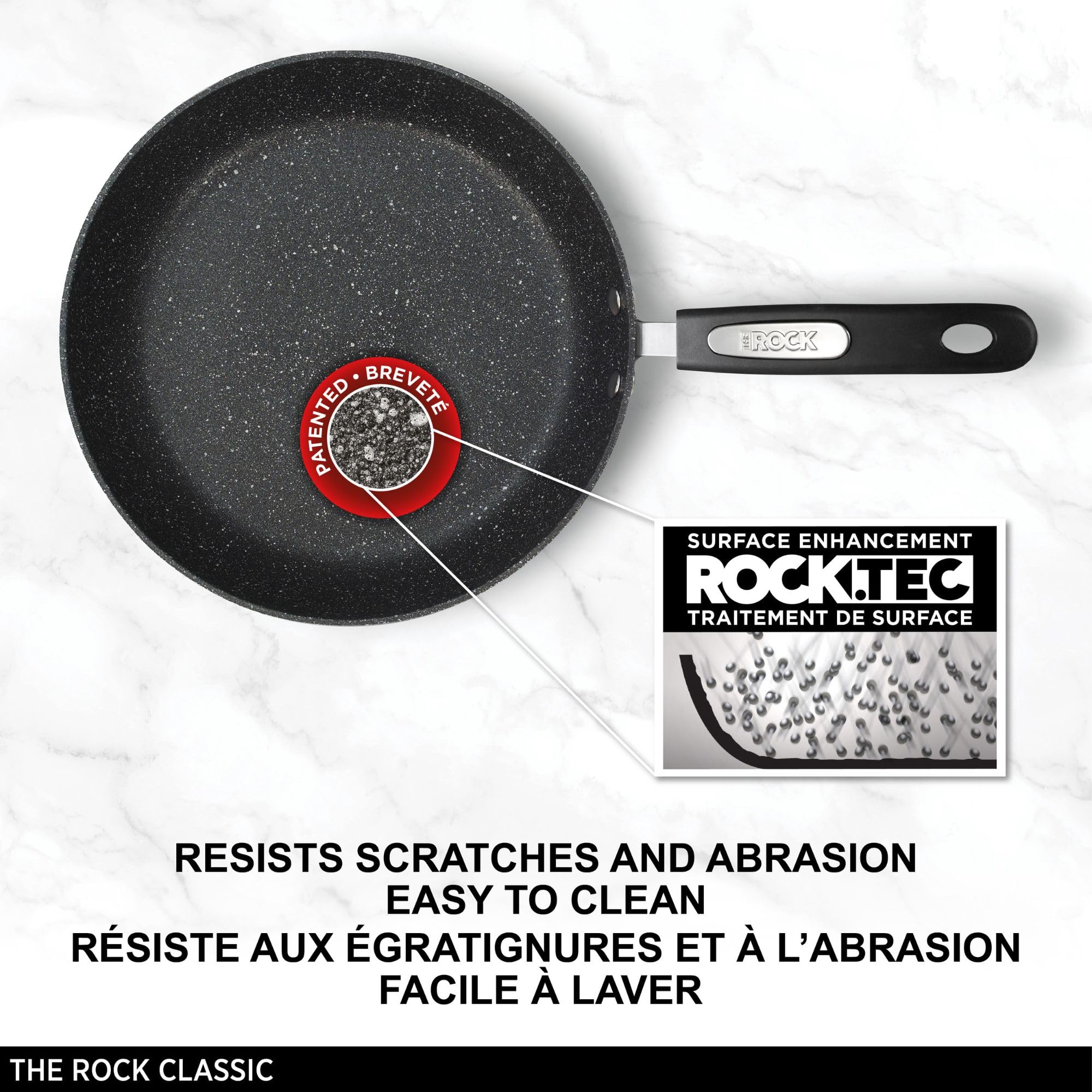 Starfrit The Rock 26cm (10") Non-Stick Multi Pan - Tawa - Durable Forged Aluminum - Oven Safe - PFOA Free - Easy to Clean - Black