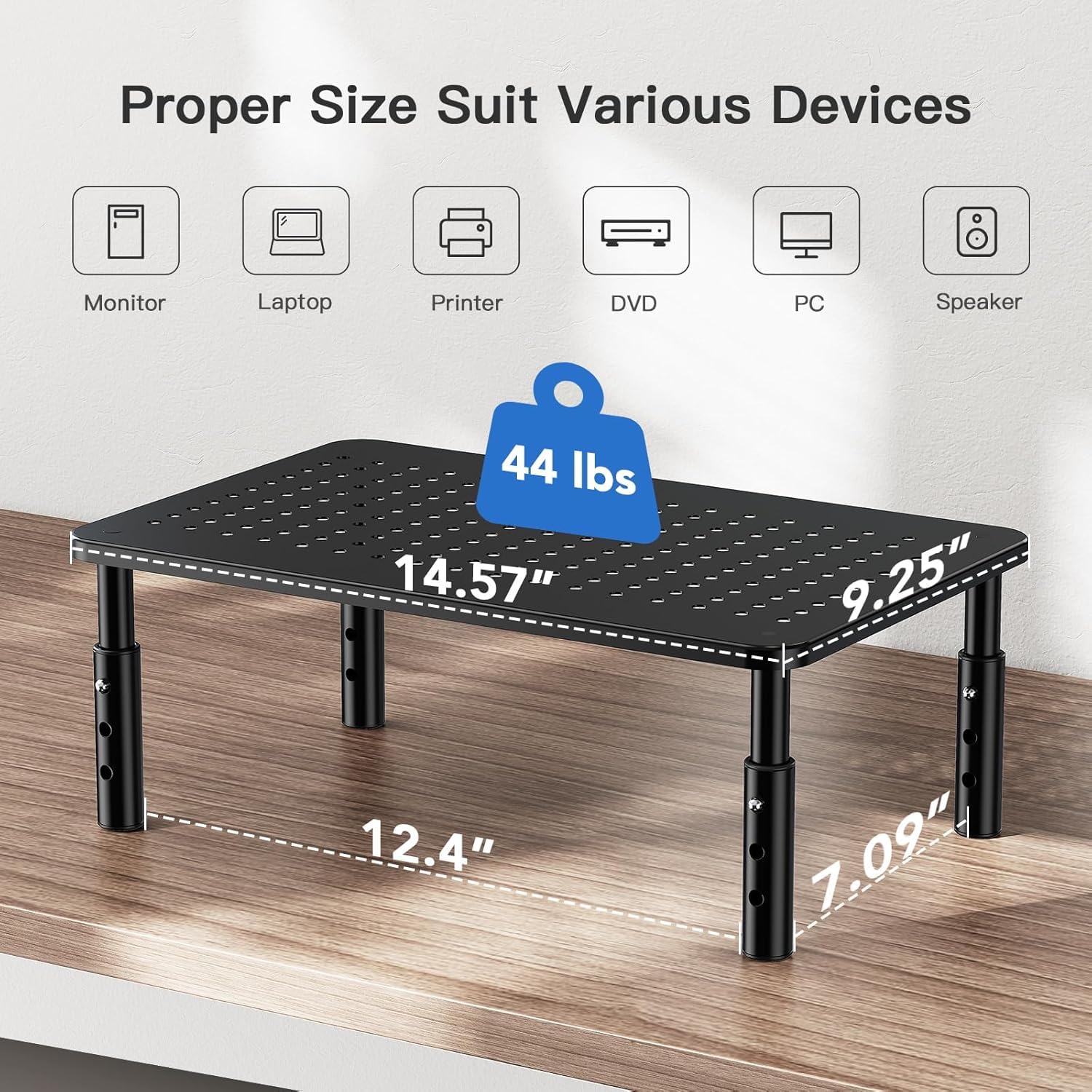 HUANUO Dual Monitor Stands - Monitor Stand with Sturdy, 2 Monitor Stand Height Adjustable, Computer Monitor Stand for 2 Monitors, Laptop Stand for Desk, Monitor Riser for Computer, Monitor, PC