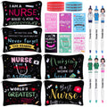 24 Pcs Nurse Appreciation Gifts Bulk Nursing Week Gifts Inspirational Notebooks Nurses Pens Makeup Bags Bracelets 2026 Nurse Week Gift Thank You Gifts for Nurses Doctor Medical Staff Nursing Students