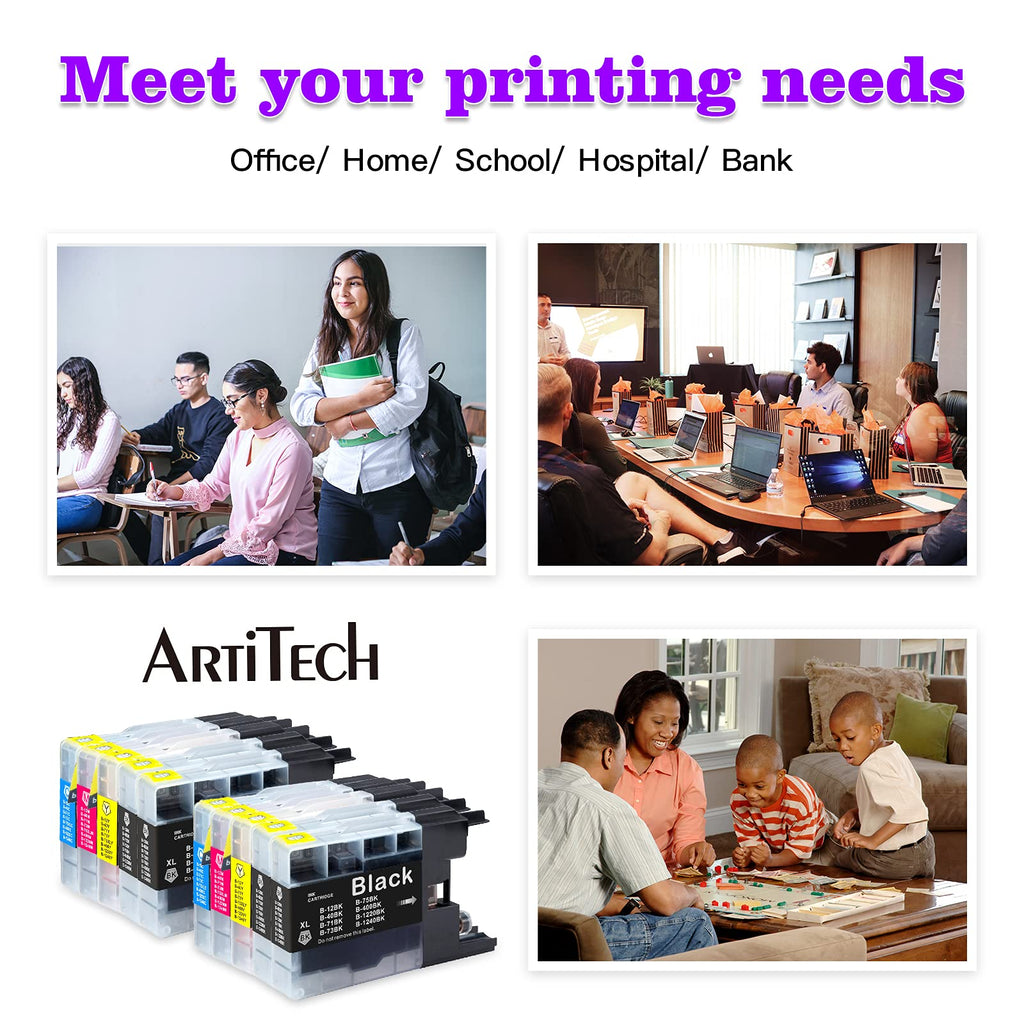 ARTITECH Replacement for Brother LC75 LC71 Ink Cartridge LC-71 LC-75 XL Ink Cartridges Work for Brother MFC J280W J825DW J430W J835DW J625DW J425W J6710DW J280W J6910DW J5910DW J6510DW J435W, 10-Pack
