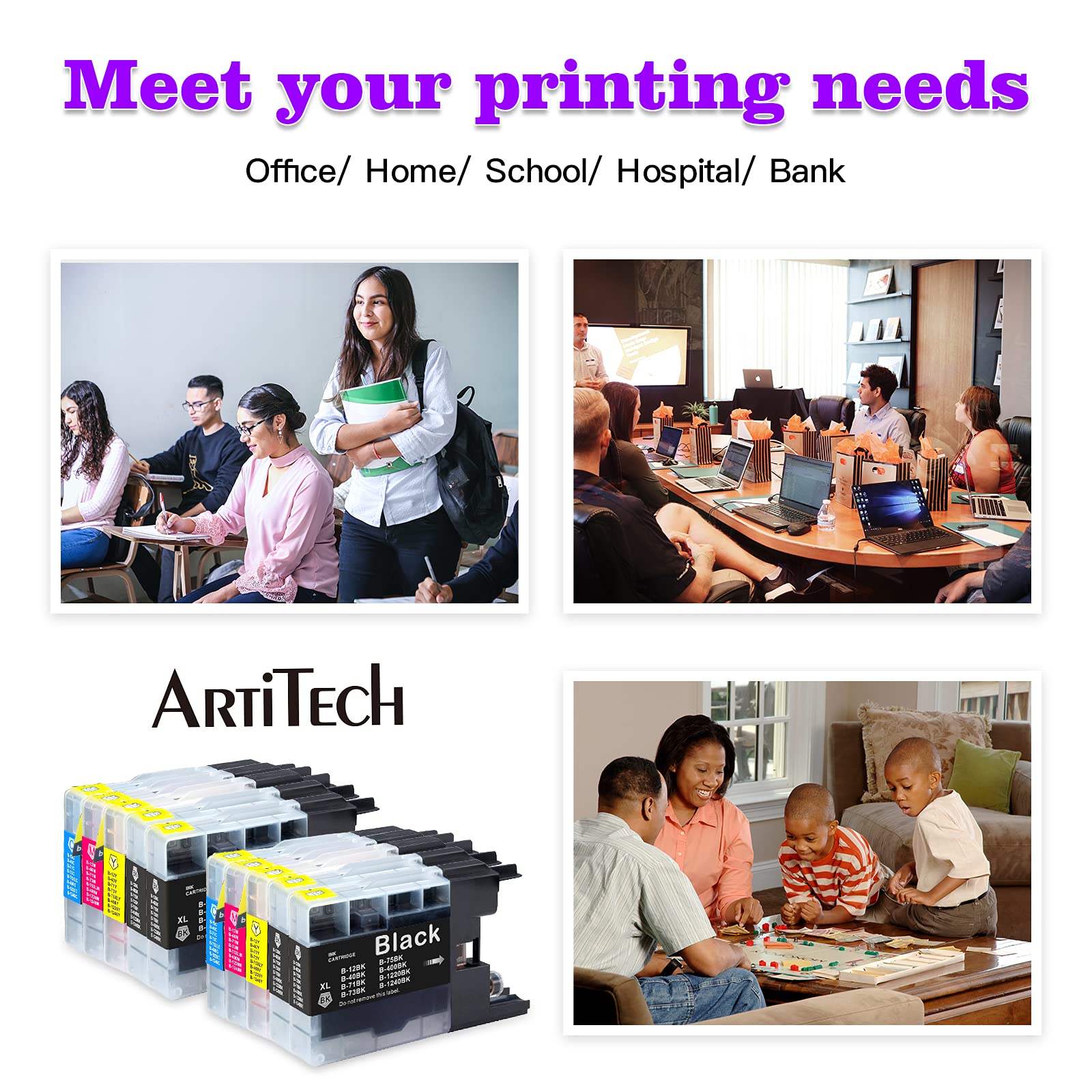 ARTITECH Replacement for Brother LC75 LC71 Ink Cartridge LC-71 LC-75 XL Ink Cartridges Work for Brother MFC J280W J825DW J430W J835DW J625DW J425W J6710DW J280W J6910DW J5910DW J6510DW J435W, 10-Pack