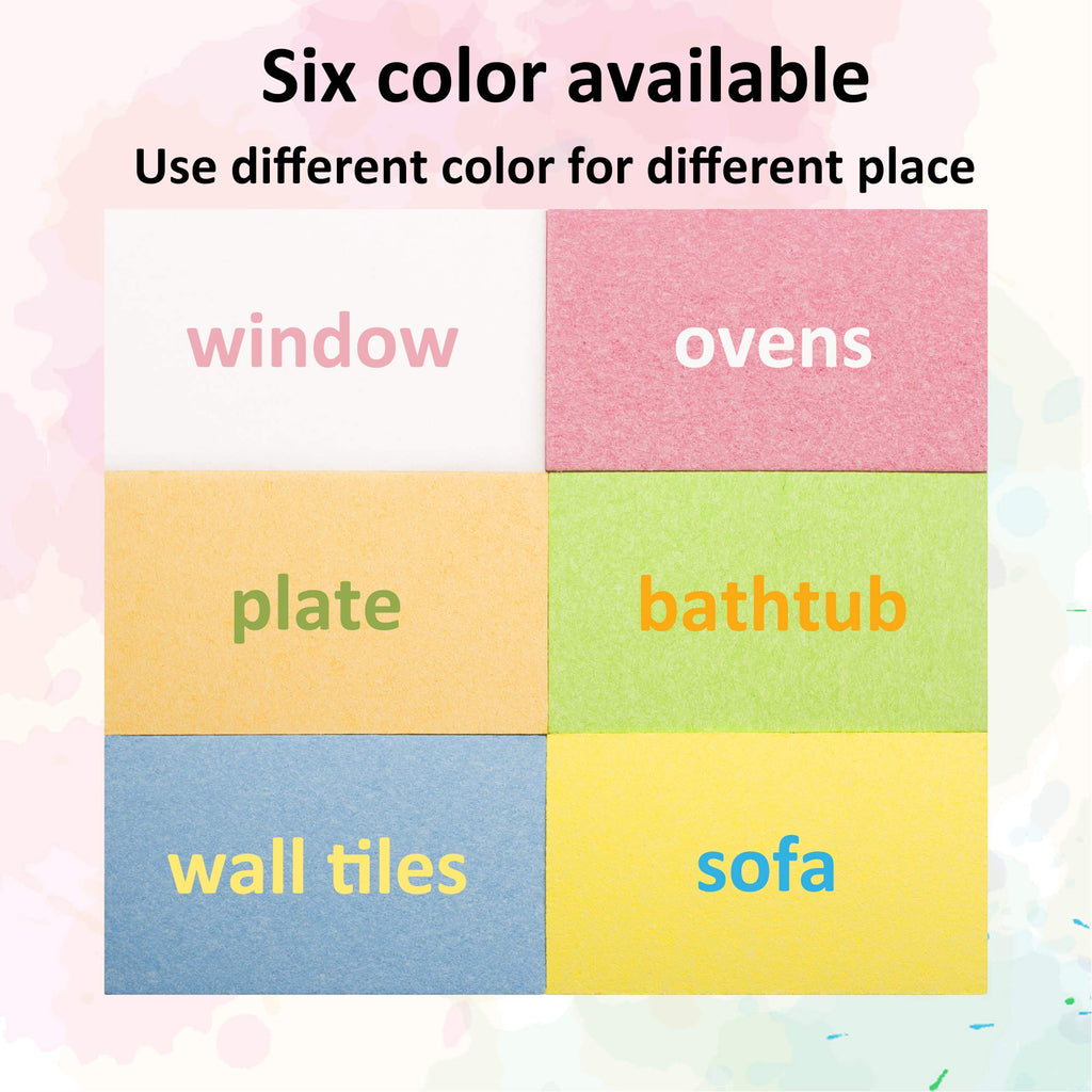 ARCLIBER Cleaning Scrub Sponge,Cellulose Non-Scratch for Kitchen,Bathroom,Cars,Colorful Compressed Sponge (36 Pack)