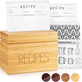 Recipe Box with Cards and Dividers by Apace - Vintage Style Wood 4x6 Recipe Holder Card Box - Exclusively from the Apace Living Premier Collection - Fits 240 Cards (Bamboo)