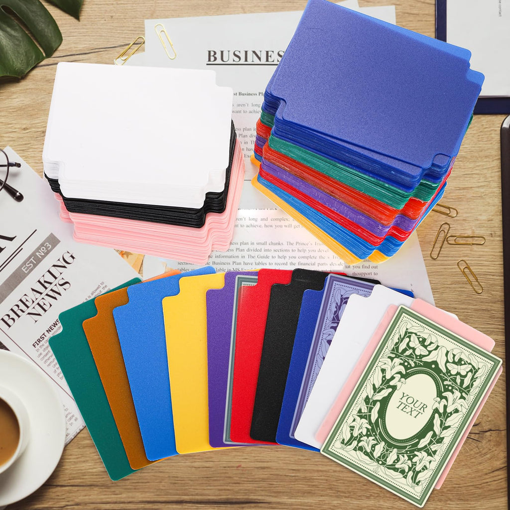 Frcctre 250 Pcs Trading Card Dividers, 2.7 x 3.75 Inch Plastic Playing Card Separators Cards Page Deck Box Dividers for Office Games Sports Cards, 10 Colors