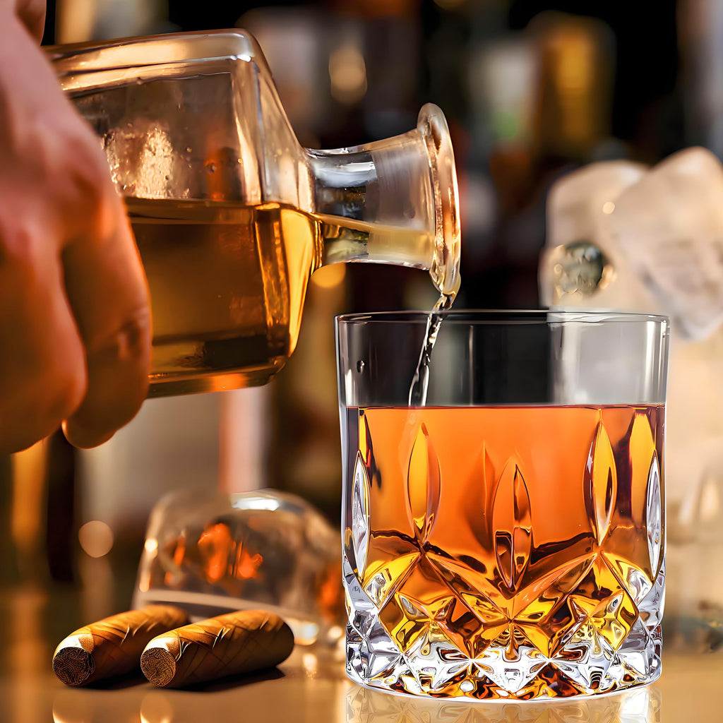 Whiskey Glasses Set of 8, 330ml Cocktail Glasses in Gift Box (Buy 6, get 2 Free), Crystal Old Fashioned Glass for Drinking Bourbon Vodka Rum Liquor, Barware Gifts for Men