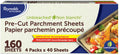 Reynolds Kitchens Pre Cut Parchment Paper Sheets/40ct 4-Pack 160 Liners Total/Unbleached Compostable Baking Paper/Compatible as Air Fryer Liners