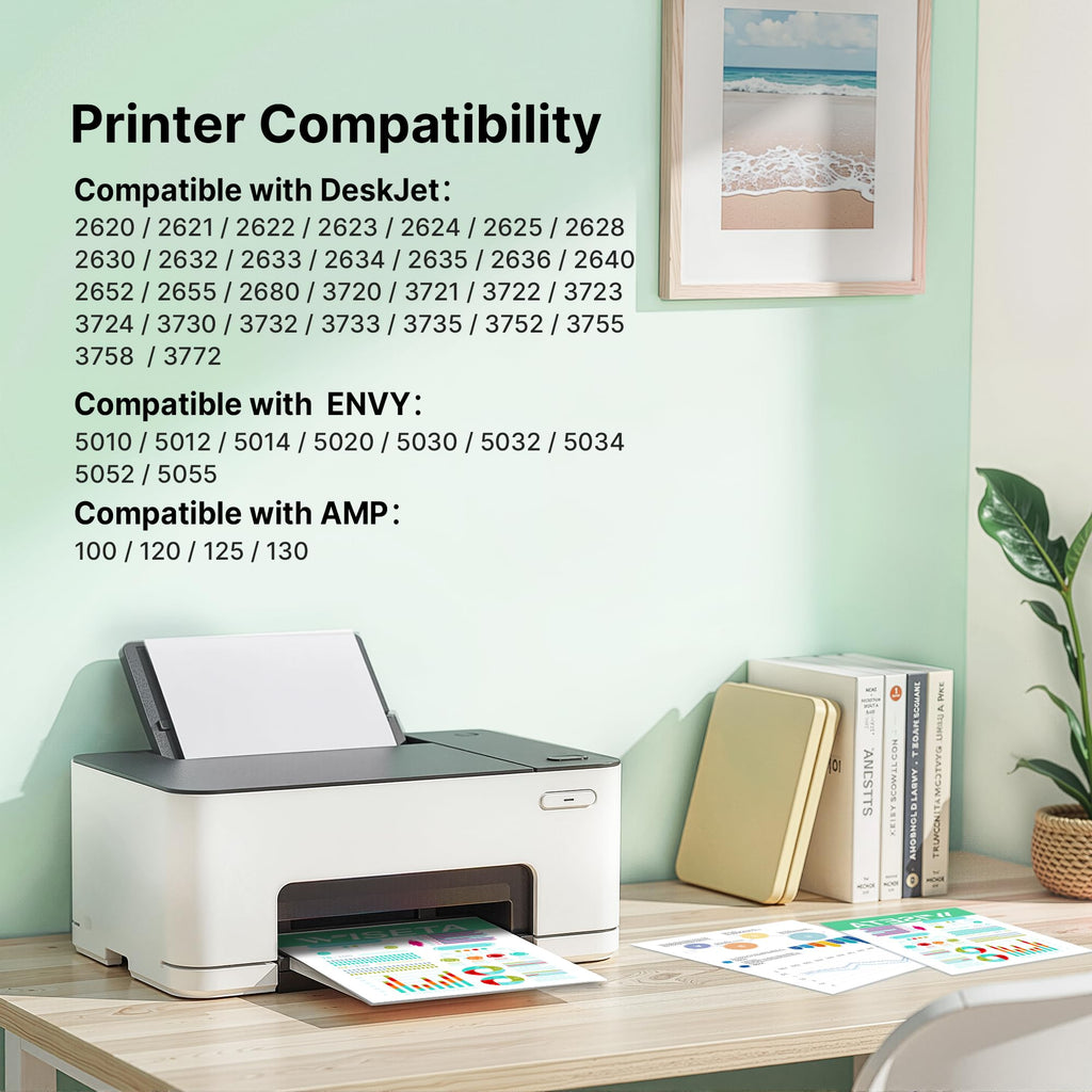 65XL Ink Cartridges Cartouche for 65 Ink 65 XL Encre High Yield HP65XL Ink Cartridge Black and Colour Ink for Envy 5010 5012 5020 5030 5055 DeskJet 2620 2623 2624 3730 3755 AMP100 120 125 130 Printer