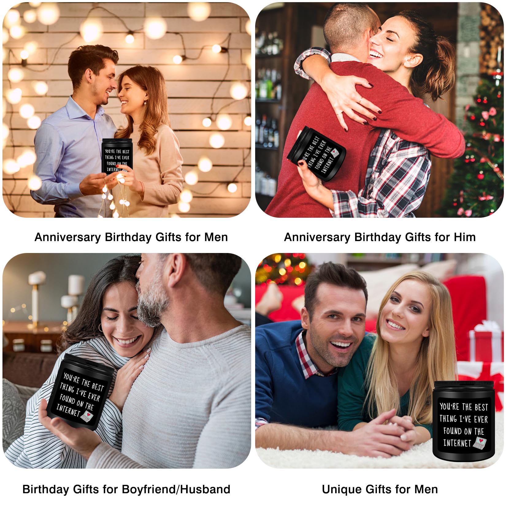 Homsolver Gifts for Men Him, Anniversary Romantic Gifts for Boyfriend Husband, Birthday Thanksgiving Christmas Valentines Day Presents for Boyfriend Best Friends Men, Scented Candles for Him