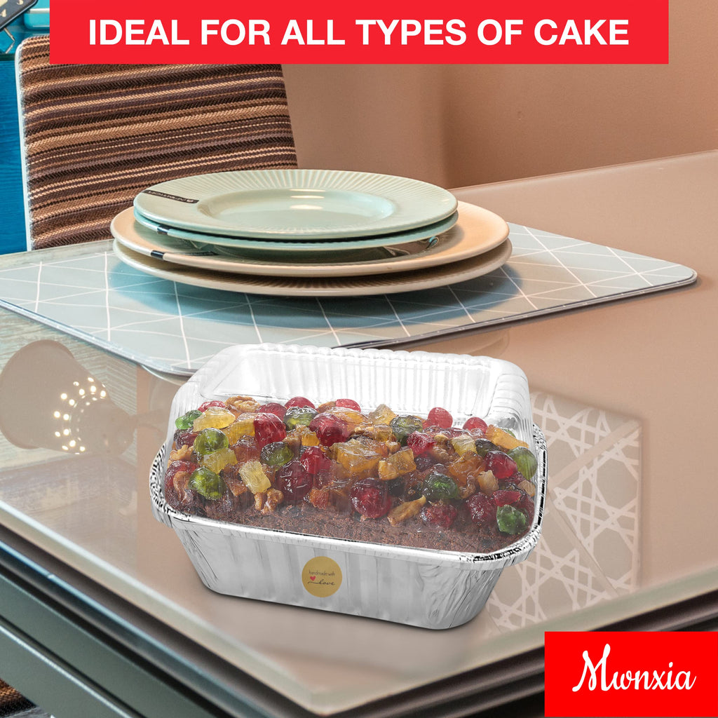 Mwnxia Mini Loaf Pans for Baking with Lids 50 Pack Mini Cake Pans with Lids Complete with Handmade with Love Stickers for Baking Bread, Fruit Cake, Banana Bread, Meatloaf and Baked Goods