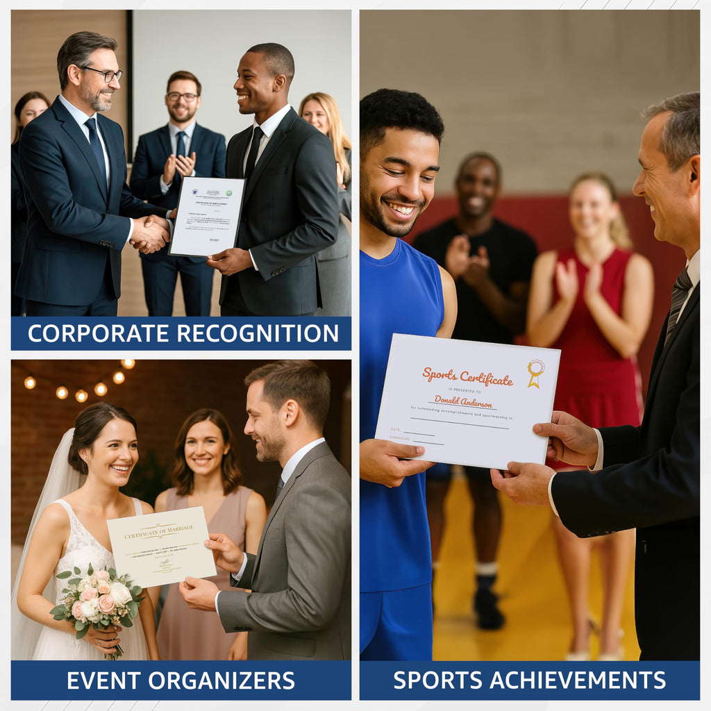 50 Certificate Paper 8.5 x 11 for Printing - Blank Certificate Papers for Award Certificates & Diploma Paper - Premium White Award Papers Cardstock for Awards & Certificates Graduation