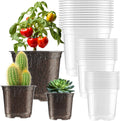 Clear Nursery Pots for Plants, 36 Pack 3.5/4/5 inch Plastic Plant Pot with Drainage Holes High Transparency Seedling Planter for Seed Starter