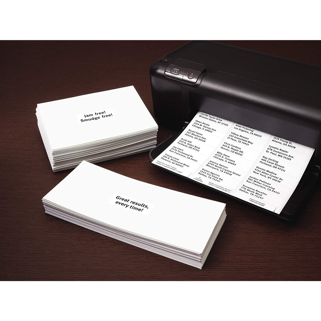 Avery White Rectangle Labels with Easy Peel for Inkjet/Laser Printers, 1" x 2-5/8", White, Rectangle, 750 Labels, Permanent (5260) Made in Canada