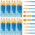 Acrylic Paint Brush Set,9 Packs / 90 pcs Nylon Hair Brushes for All Purpose Oil Watercolor Painting，Miniature Detail Painting Artist Professional Painting Kits