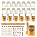 20 Pack 3 oz Mini Honey Jars with Dipper, Glass Hexagon Honey Jar for Wedding Favors, Empty Glass Jars for Party Favor