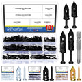 Glarks 201pcs Drywall Self-Drilling Anchors with Screws Set, 100pcs Carbon Steel Hollow Wall Anchor Tapping Screw with 100pcs Screws and 1pcs PH2 Bit Kit for No Drill or Holes in Wall