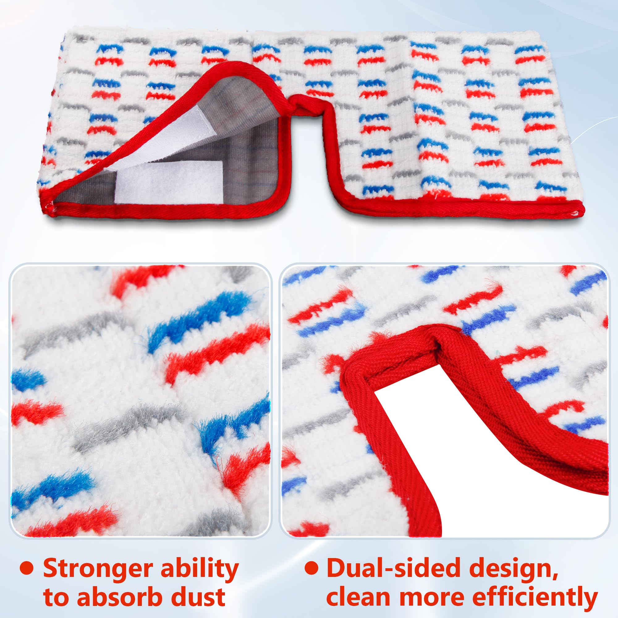 4 Pack Mop Pads Compatible with Vileda PromMist MAX Microfibre Spray Mop, Reusable Pads Refills Replacement Heads Dry Wet Use Double Sided Machine Washable for All Surface Floor Cleaning