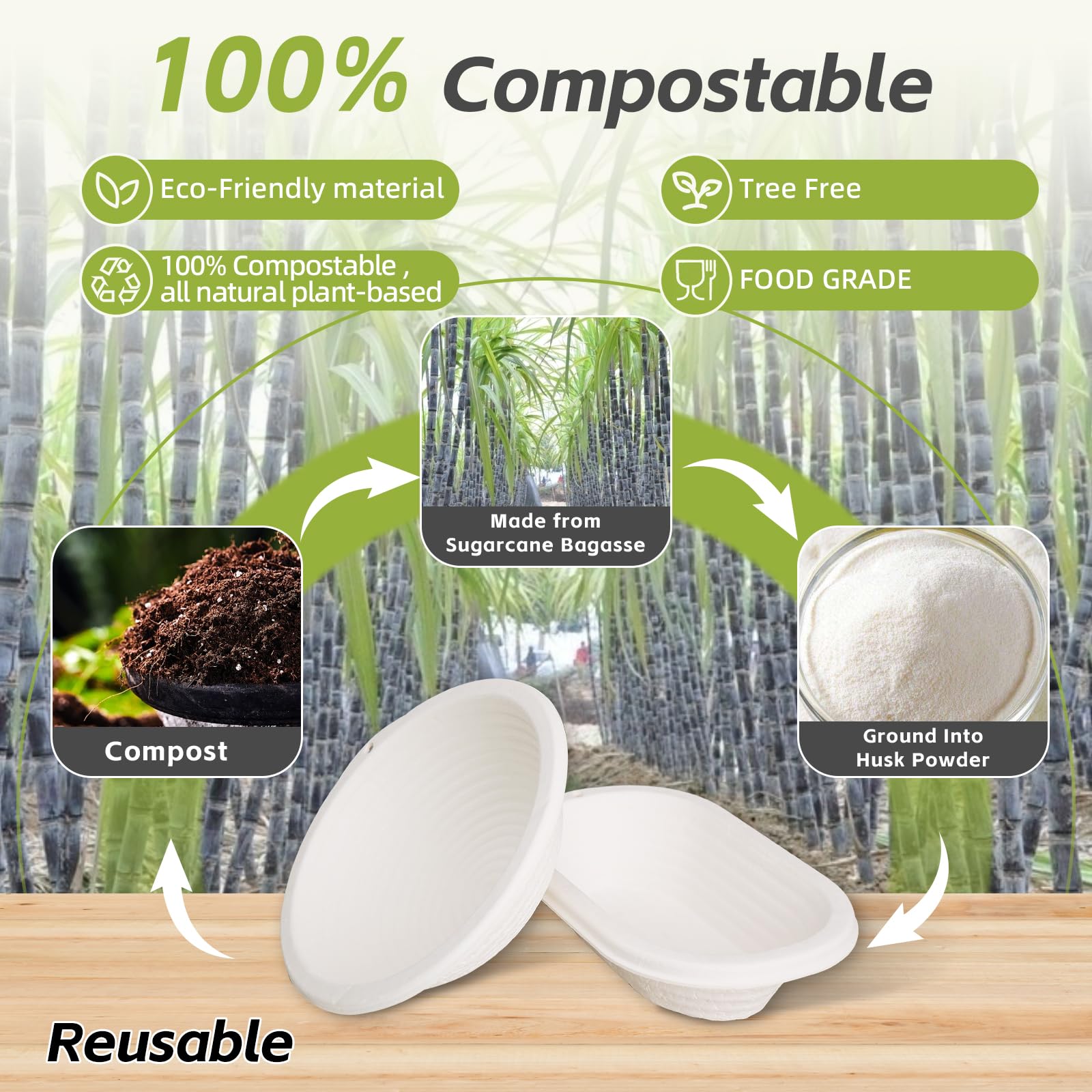 Pulp Banneton Bread Proofing Basket 11 inch Oval Bread Basket Sourdough Bread Baking Supplies Brotform Set 6 with Storage Bag 30pcs Dispoable Liners for Professional Homemade Bread