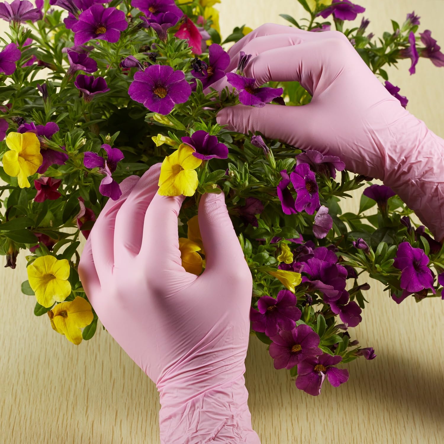 Kids Gloves Disposable, Nitrile Glove for 7-14 Years - Latex Free, Powder Free - for Crafting, Gardening, Cooking (Pink)