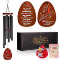 Jspupifip Memorial Sympathy Wind Chimes for Loss of Loved One 25'' Cardinal Wind Chimes Outdoor Bereavement Condolence Gifts with Cardinal Knitted Ornament
