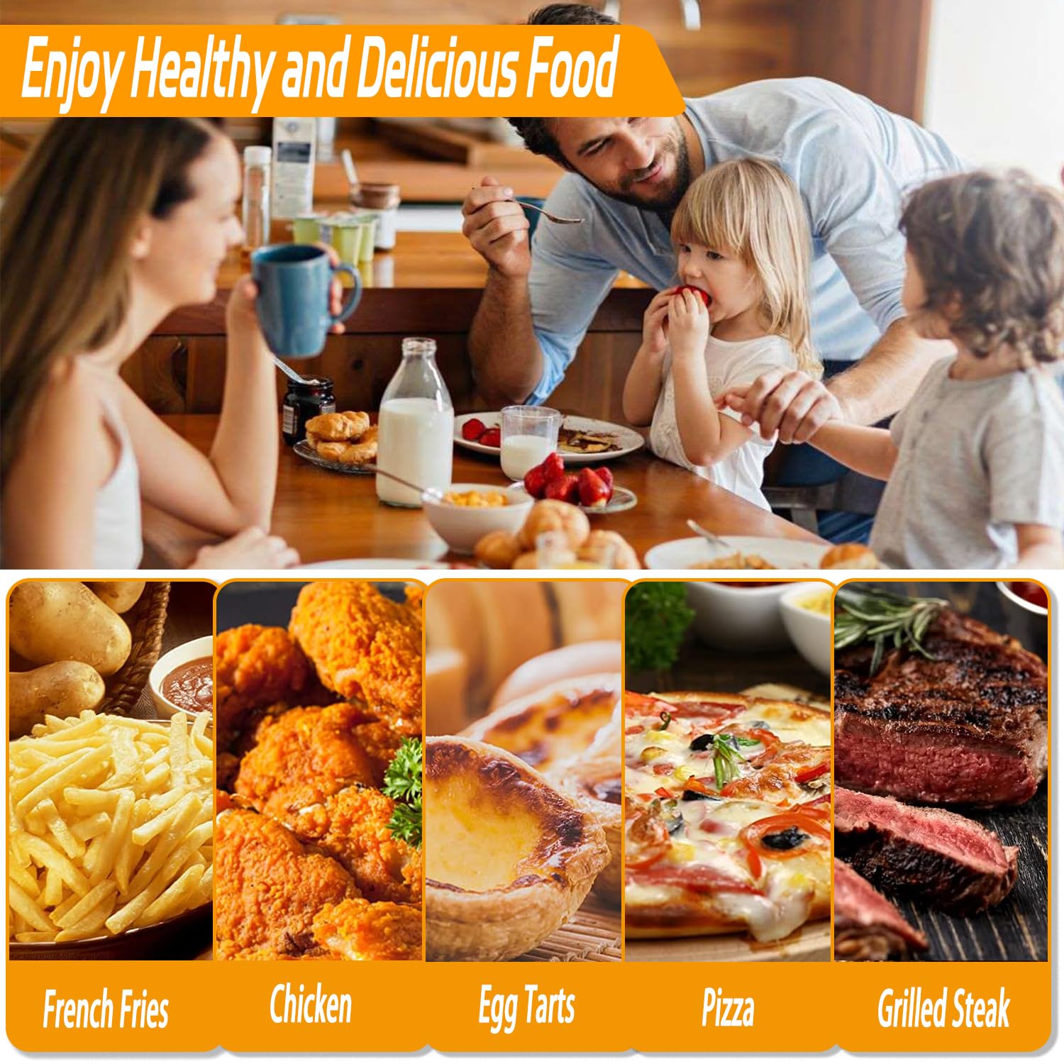 Air Fryer Accessories,9-Pcs Set for DZ201, DZ201C, DZ401, Reusable Silicone Air Fryer Liners & Gloves, Air Fryer Rack, Paper Lining, Food Tong, Oil Brush, Suitable for Oven, Microwave