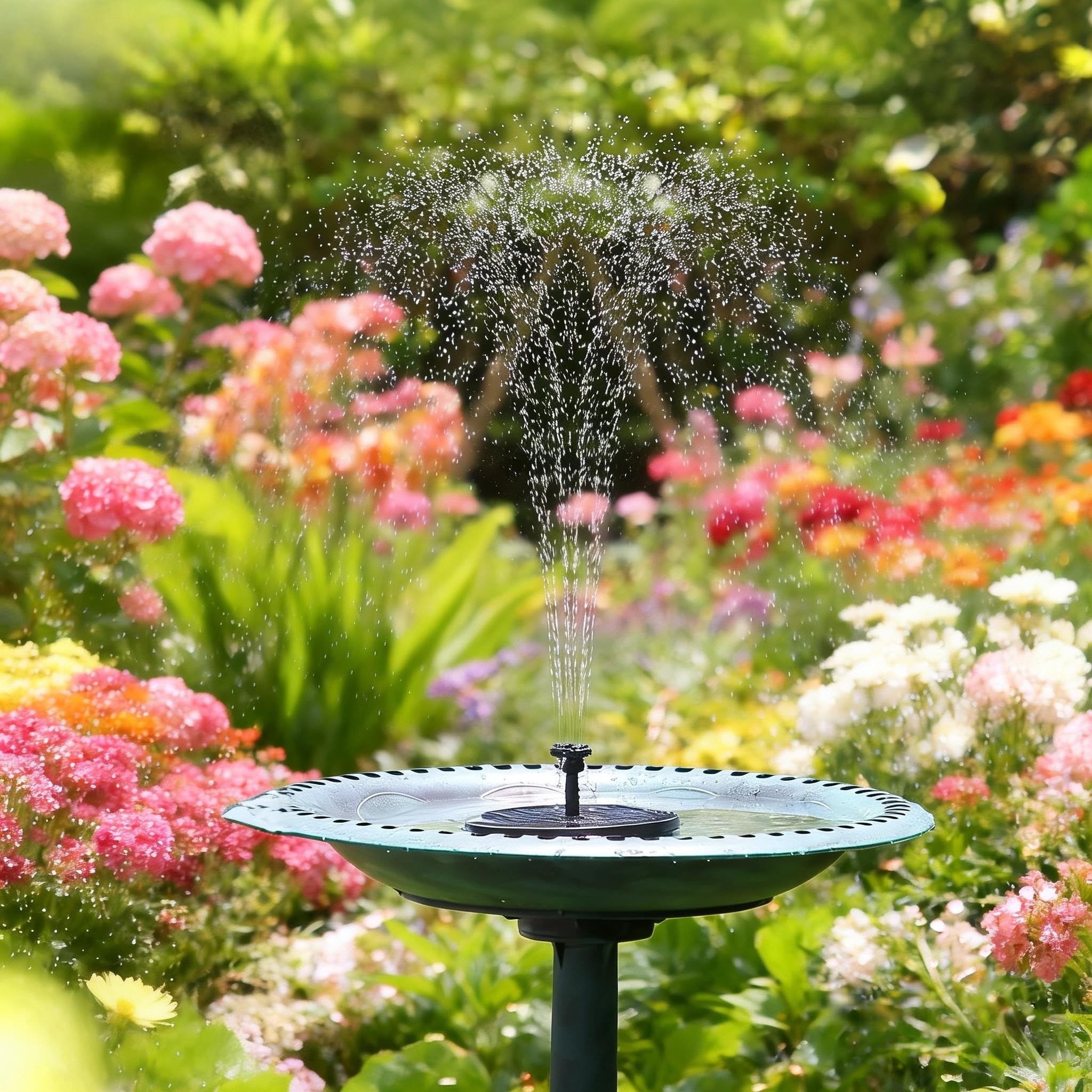 AISITIN 3.5W Solar Fountain, Solar Powered Water Fountain, Easy Setup Solar Fountain Pump for Bird Bath, Outdoor, Garden, Pond, Pool, 1 Pack Black