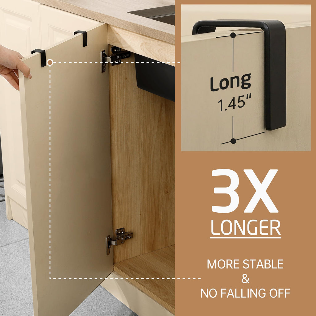 KES Over The Door Towel Rack, Over Cabinet Door Towel Bar Hand Towel Holder Kitchen Dish Towel Holder, Matte Black 2 Pack, KTH500S26-BK-P2