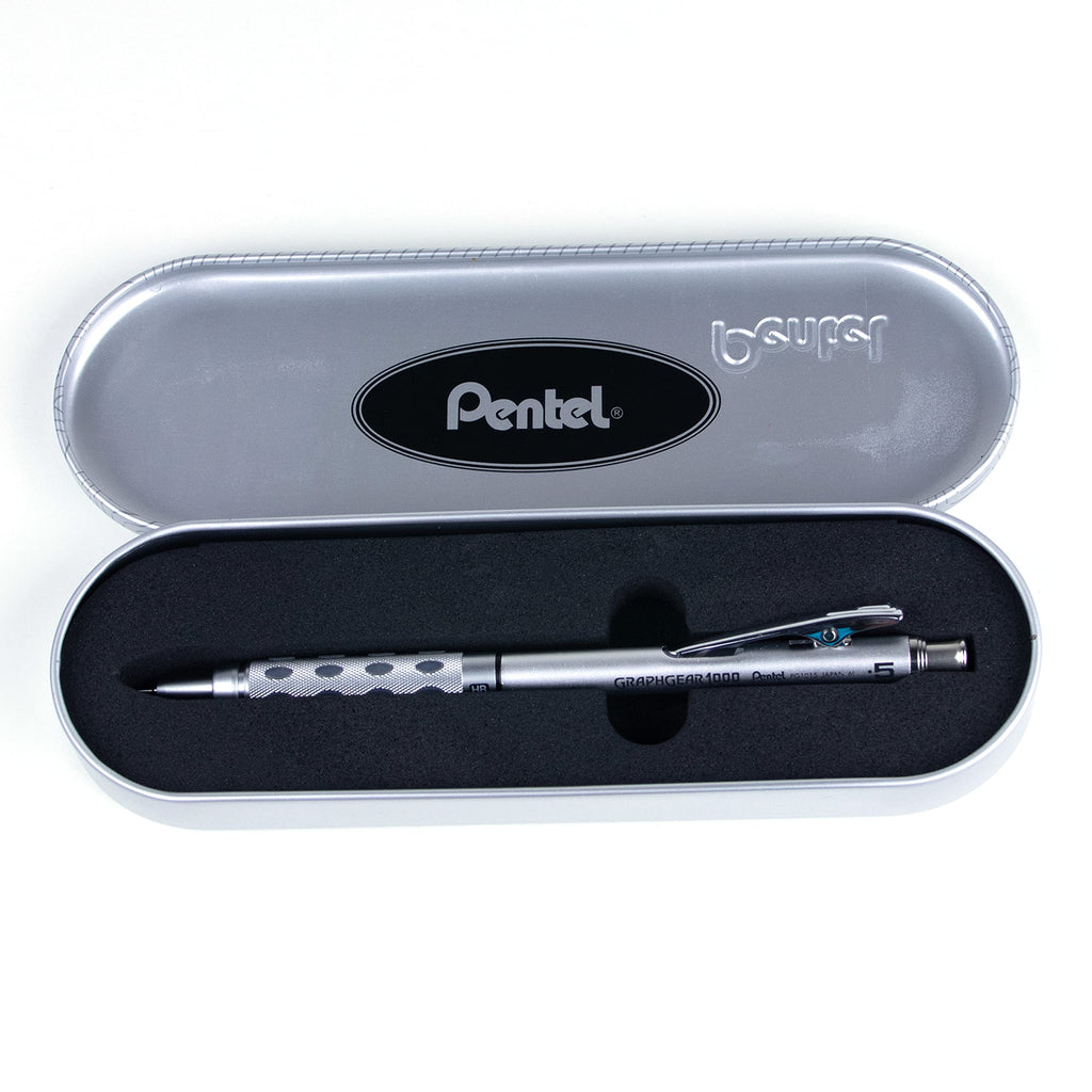 Pentel GraphGear 1000 Premium Mechanical Drafting Pencil with Gift Box, Rectractable, For Students, Architects, Engineers, Artists, 0.5mm Fine Point, Black Barrel, PG1015-A-BX, 1 Pack