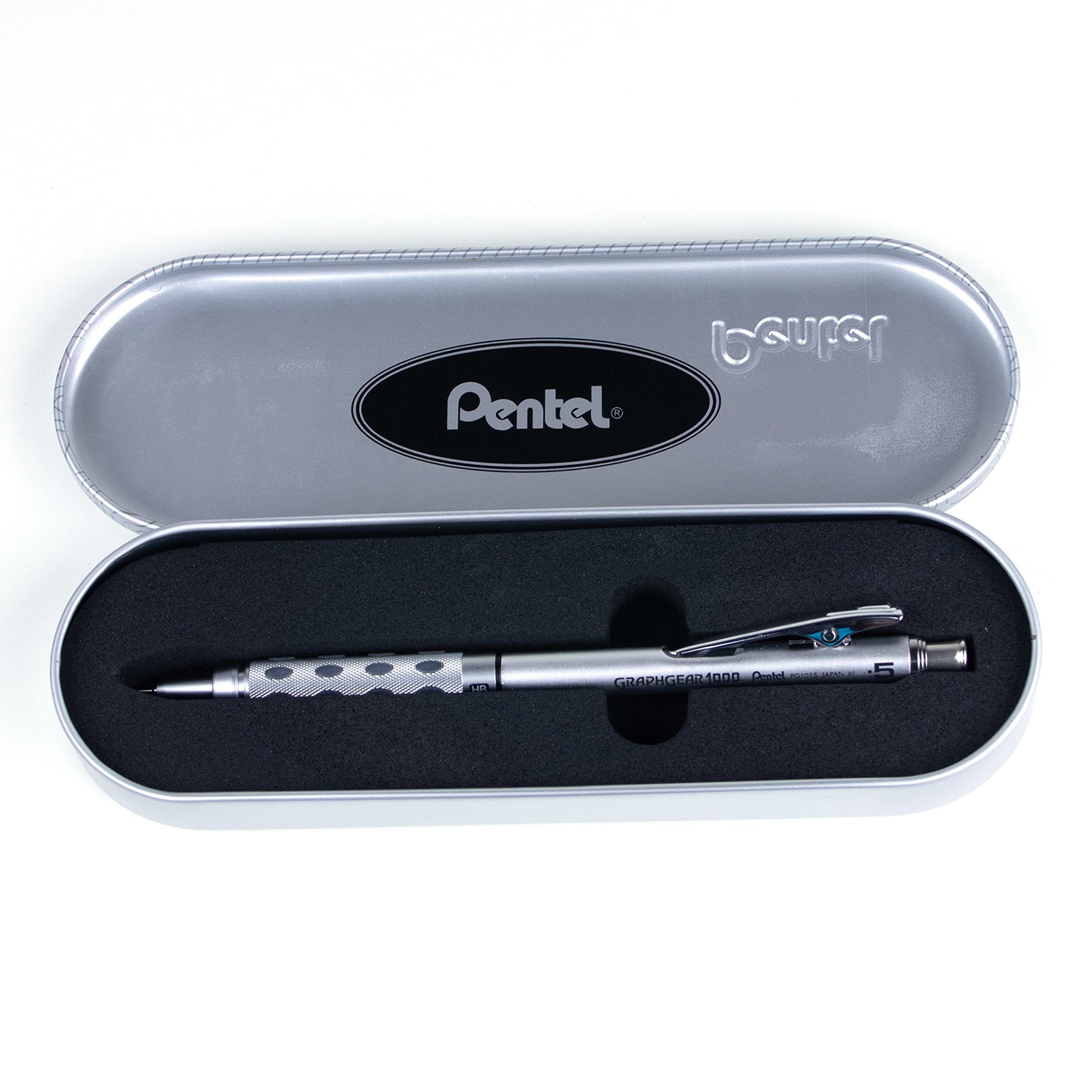 Pentel GraphGear 1000 Premium Mechanical Drafting Pencil with Gift Box, Rectractable, For Students, Architects, Engineers, Artists, 0.5mm Fine Point, Black Barrel, PG1015-A-BX, 1 Pack