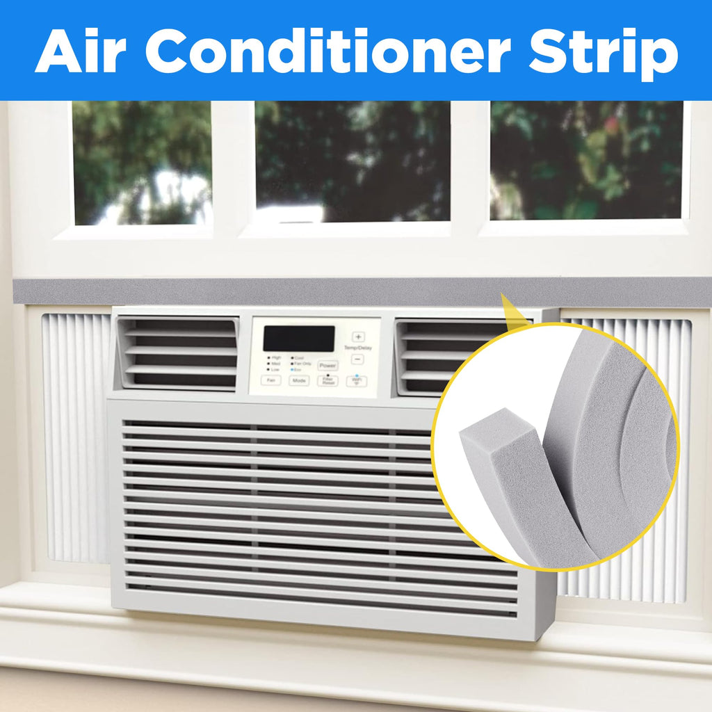 4 PCS Air Conditioner Foam Tape - 1 x 1 inch x 6.5 Ft AC Foam Weather Stripping- Non-Adhesive Foam Seal Strip with Glue Point for Air Conditioner Door Window Seal